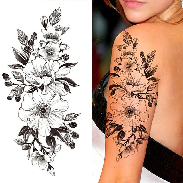 Flowers and Animals Body Tattoos