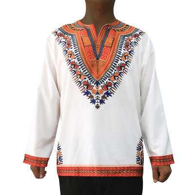 African retro ethnic style printed long sleeve men