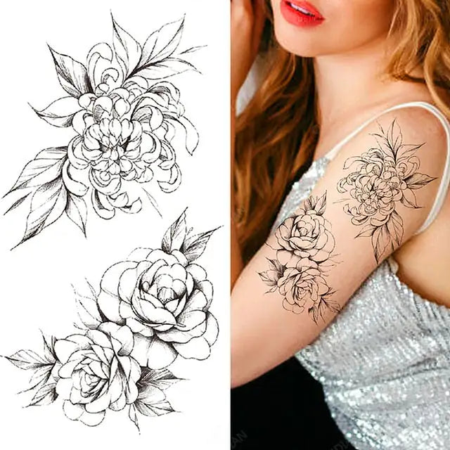 Flowers and Animals Body Tattoos