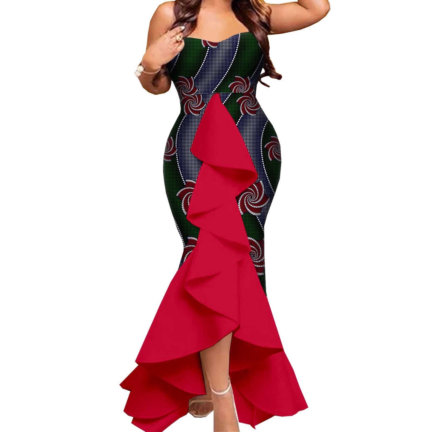 African Ethnic Cotton Batik Ladies Dress