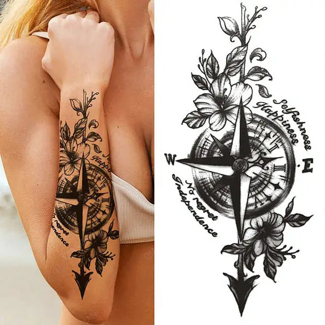 Flowers and Animals Body Tattoos