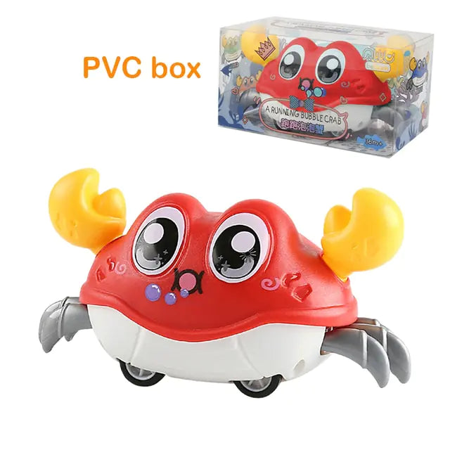 Cute Sensing Crawling Crab Baby Toys Interactive Walking Dancing with Music Automatically Avoid Obstacles Toys for Kids Toddler