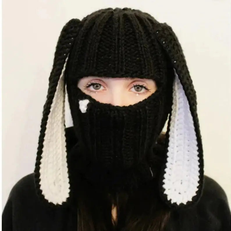 Masquerade Rabbit Knitted Balaclava Hat