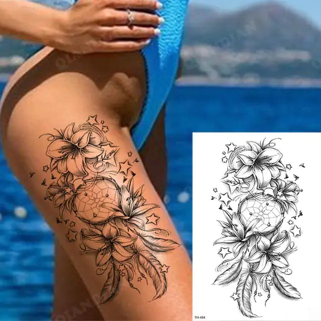 Old School Flowers Tattoos for Women