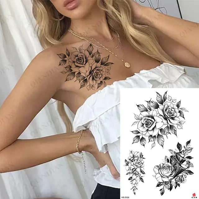 Old School Flowers Tattoos for Women