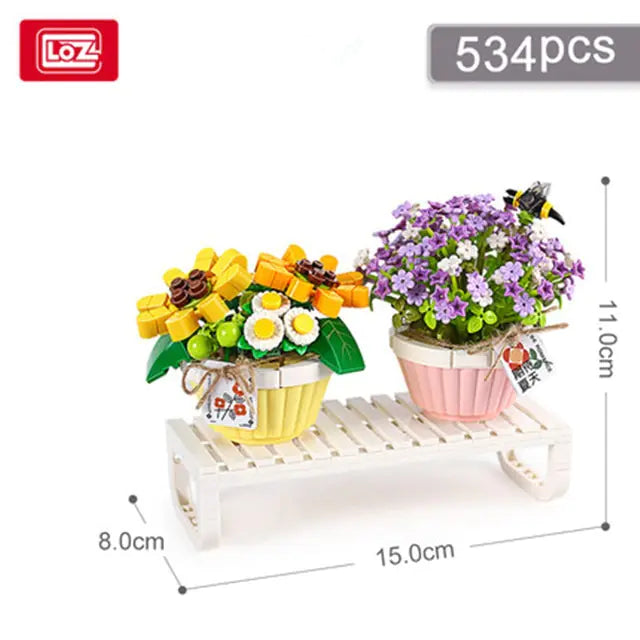 Flowers Model Building Blocks Decoration