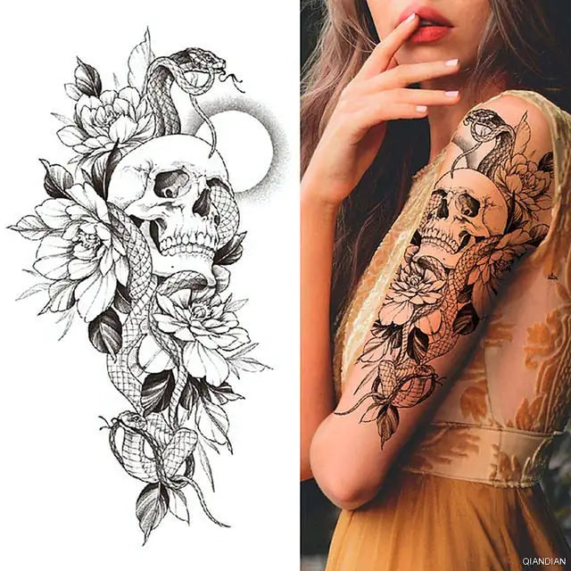 Flowers and Animals Body Tattoos