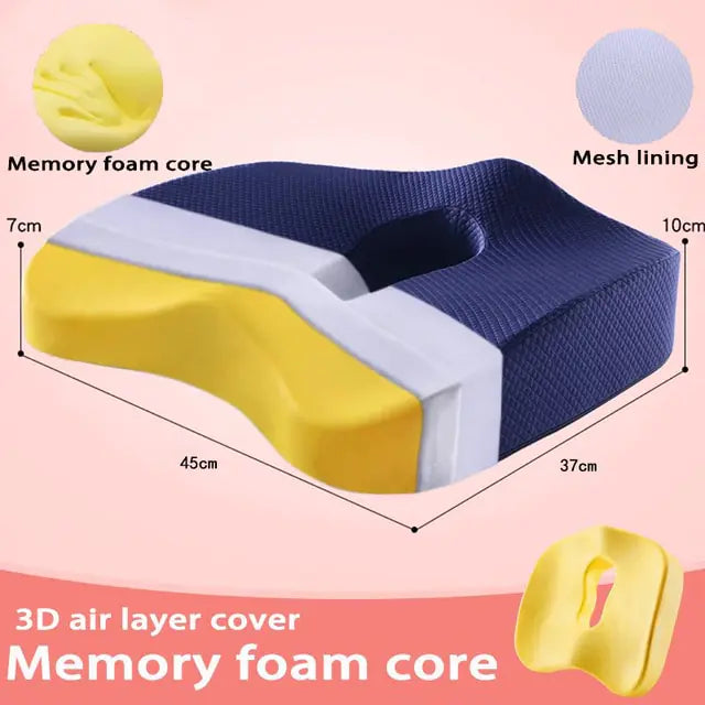 Memory Foam Seat Cushion and Orthopedic Pillow