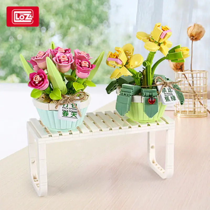 Flowers Model Building Blocks Decoration