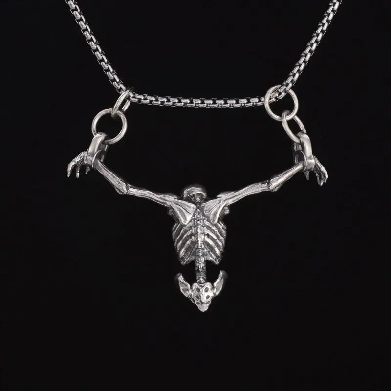 Crucifixion Skull Pendant Necklace