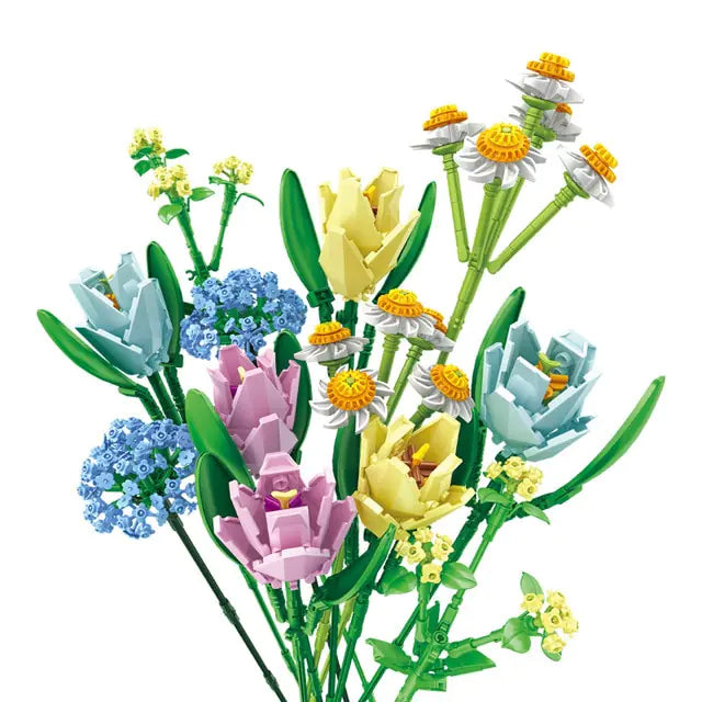 Romantic Flower Bouquet Bricks Toy